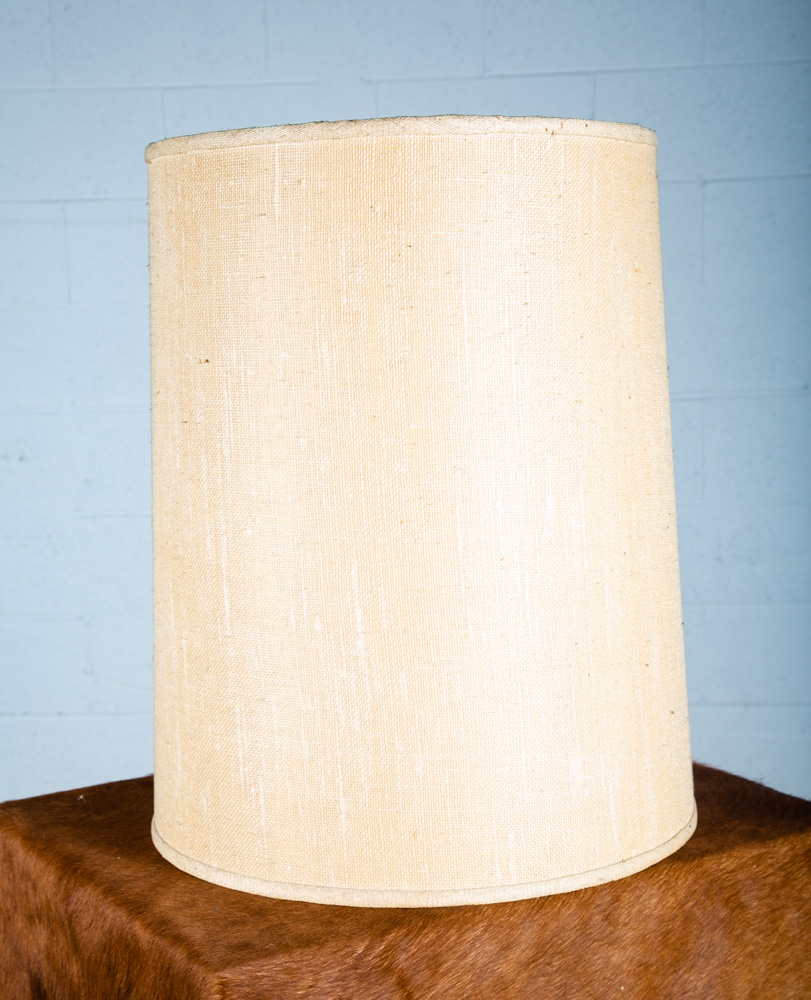 Mid Century Modern Table Lamp Brown White Light Vintage Ceramic Round Tall Wood - Image 4