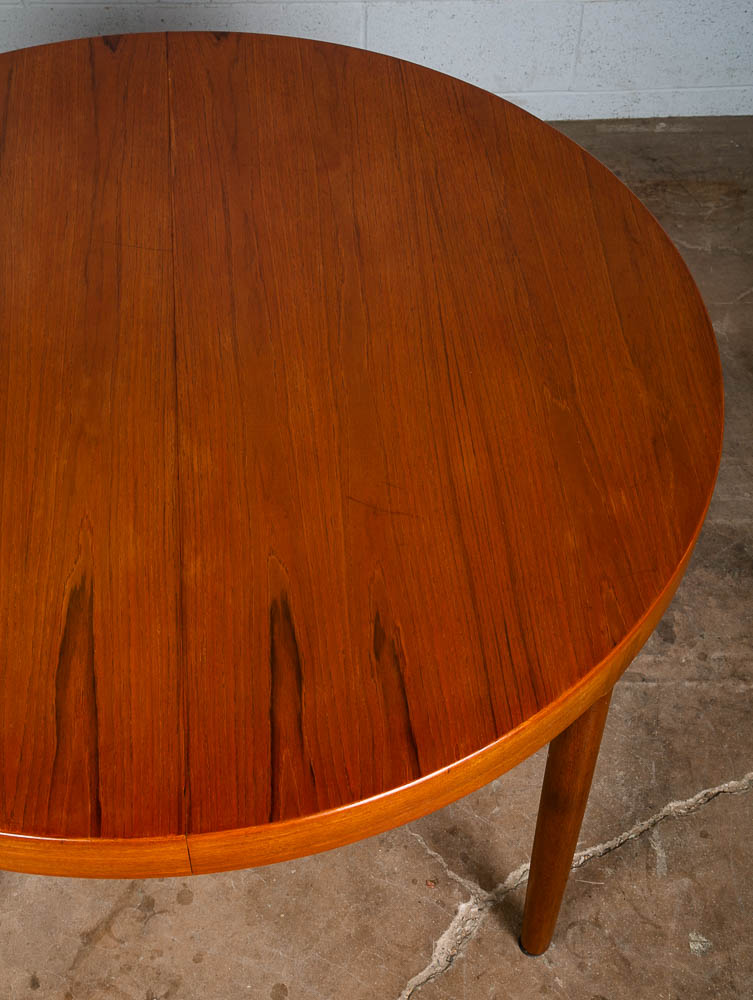 Mid Century Danish Modern Dining Table Teak Harry Ostergaard leaf x1 Expanding M - Image 8