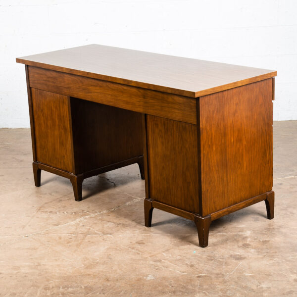 Mid Century Modern Desk Executive Walnut Floating 9 Drawer Office Vintage - Image 5
