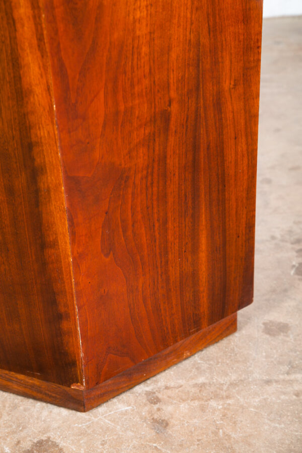 Mid Century Modern End Table Side Lane Hexagon Cabinet Storage Door Walnut Mcm - Image 10