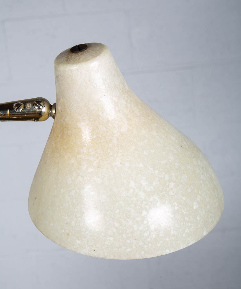 Mid Century Modern Table Lamp Office 2 Light Thurston Brass Fiberglass Push Mcm - Image 6