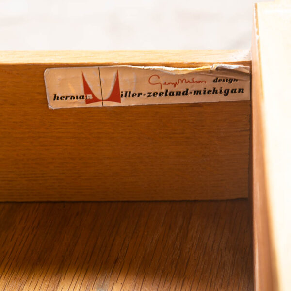 Mid Century Modern Nightstands End Tables Pair George Nelson Herman Miller Door - Image 6