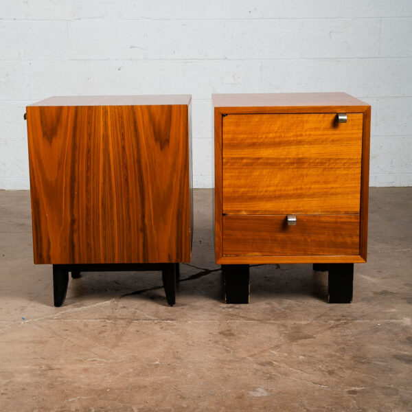 Mid Century Modern Nightstands End Tables Pair George Nelson Herman Miller Door - Image 4