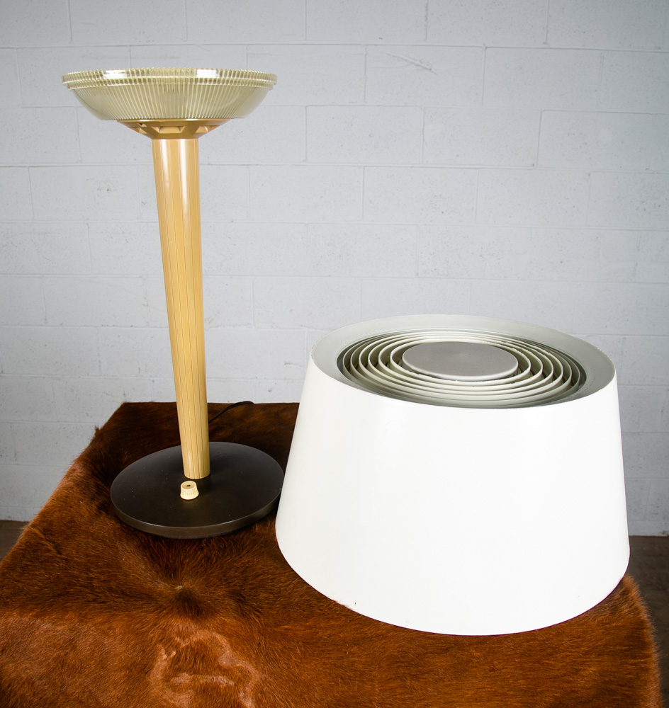 Mid Century Modern Desk Lamp Table Lightolier Gerald Thurston Yellow Brown White - Image 4