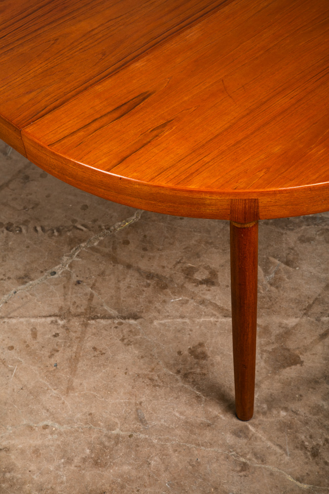 Mid Century Danish Modern Dining Table Teak Harry Ostergaard leaf x1 Expanding M - Image 6