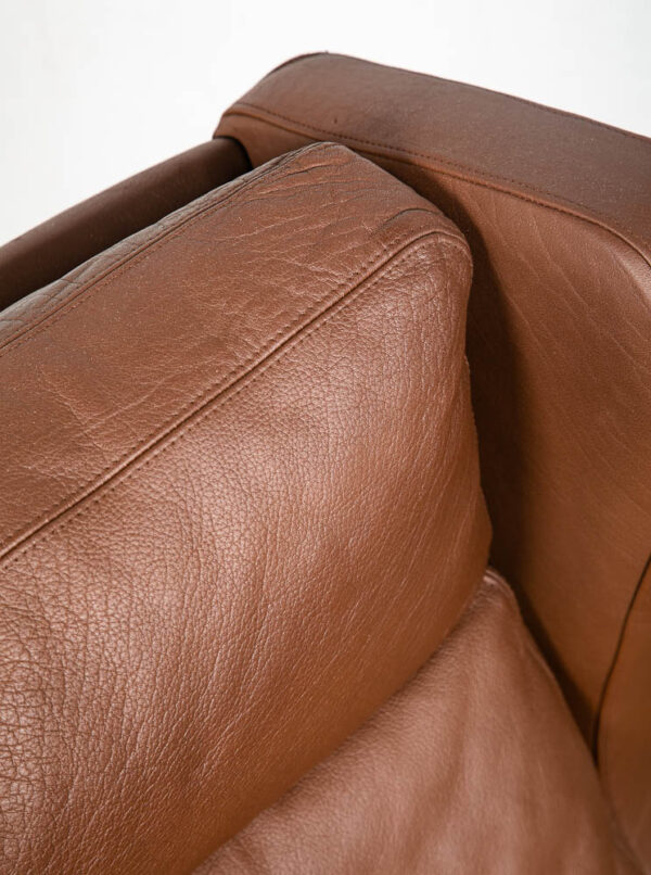 Mid Century Danish Modern Lounge Chair Wingback Brown Leather High Back Seat Mcm - Image 7
