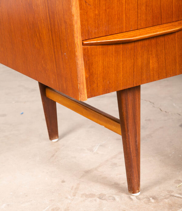 Mid Century Danish Modern Desk Executive Teak 6 Drawer Bookshelf Floating Lock - Image 12