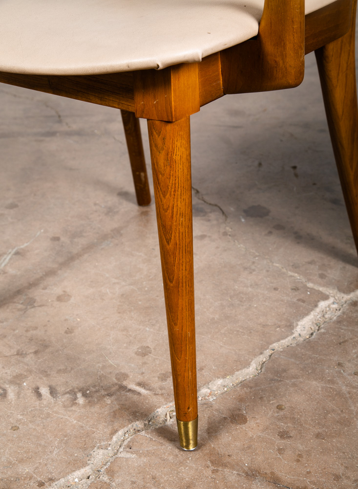 Mid Century Modern Dining Chairs Set Pair Captain Cane Armchairs Side Vintage VG - Image 11