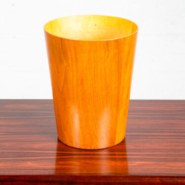 Mid Century Danish Modern Trash Bin Teak Waste Basket Round Sweden Servex Mcm