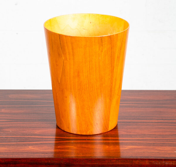 Mid Century Danish Modern Trash Bin Teak Waste Basket Round Sweden Servex Mcm