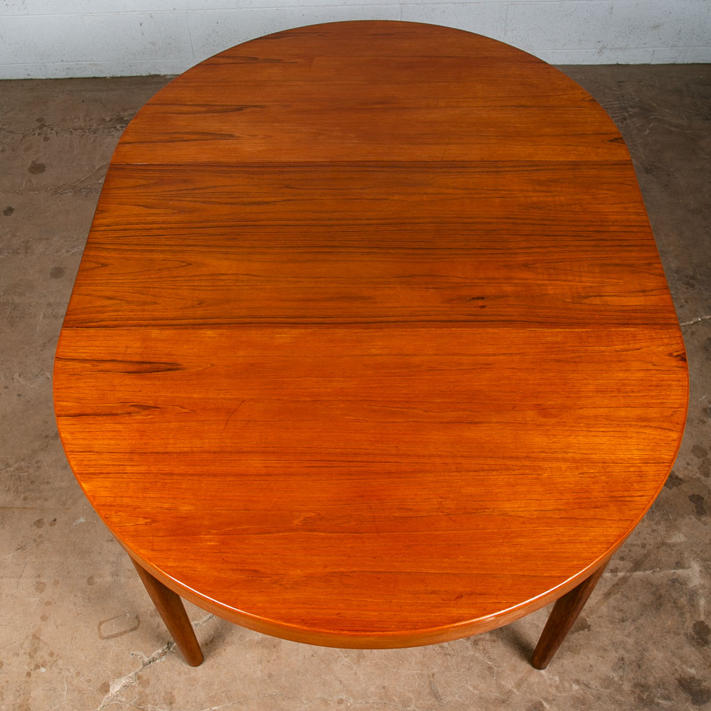 Mid Century Danish Modern Dining Table Teak Harry Ostergaard leaf x1 Expanding M - Image 11
