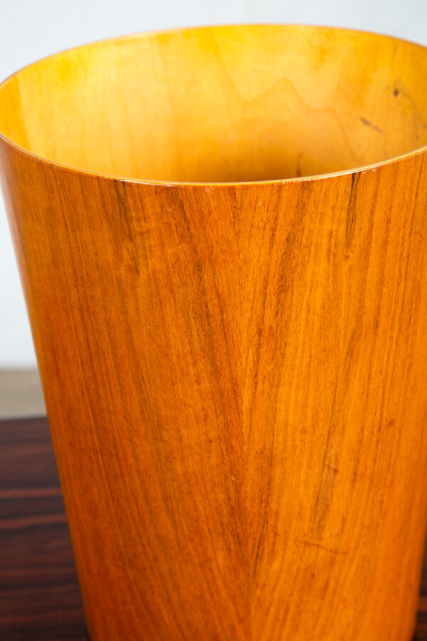 Mid Century Danish Modern Trash Bin Teak Waste Basket Round Sweden Servex Mcm - Image 6