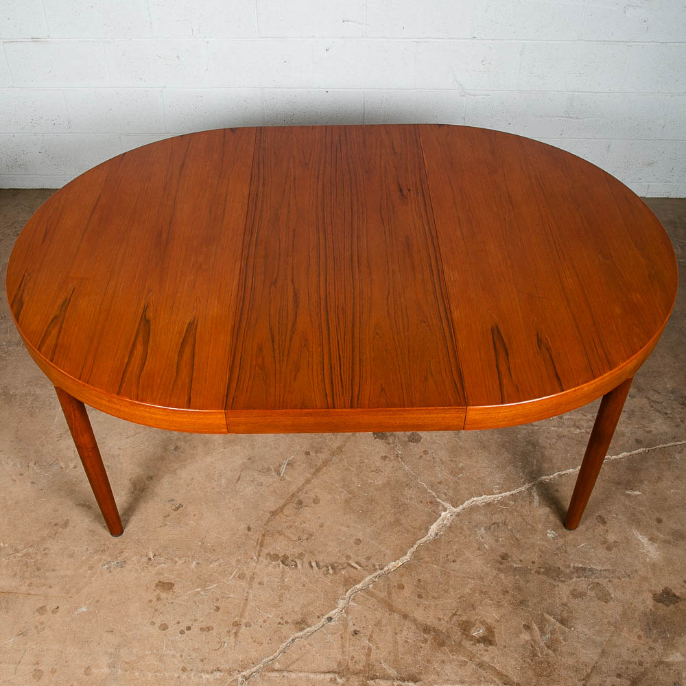 Mid Century Danish Modern Dining Table Teak Harry Ostergaard leaf x1 Expanding M - Image 4