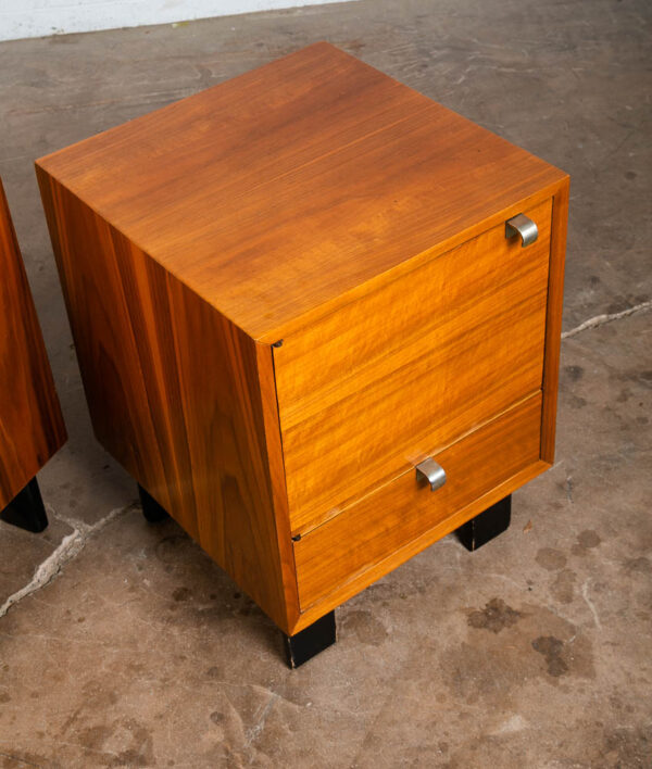 Mid Century Modern Nightstands End Tables Pair George Nelson Herman Miller Door - Image 8