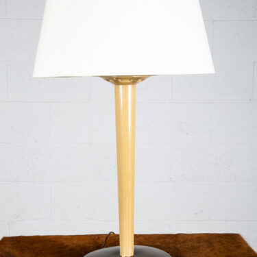 Mid Century Modern Desk Lamp Table Lightolier Gerald Thurston Yellow Brown White