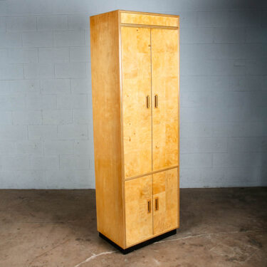 Mid Century Modern Armoire Compact Cabinet Scene Two Henredon Olive Burl Wood NM