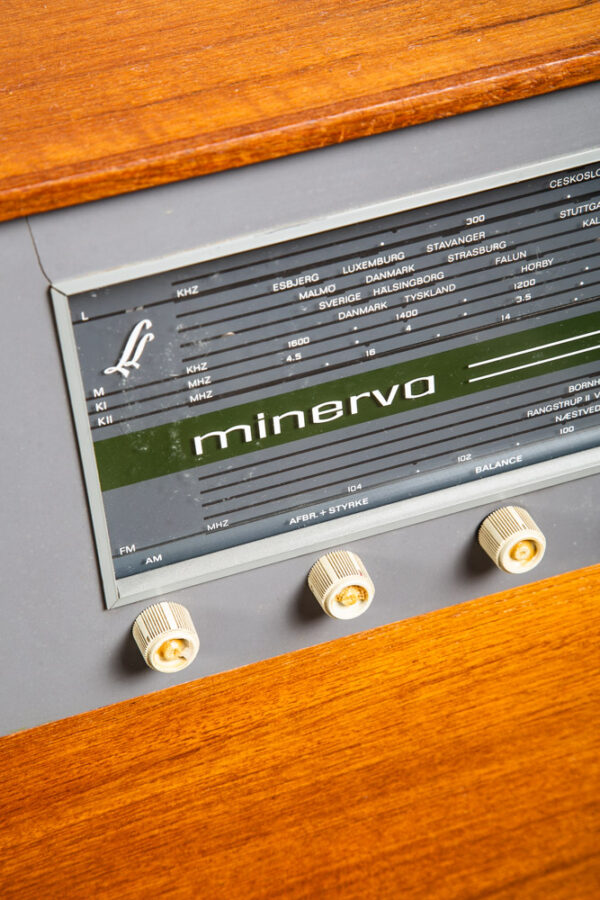 Mid Century Danish Modern Stereo Console Minerva Teak Record Player Hifi Cabinet - Image 8