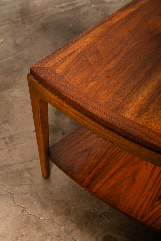Mid Century Modern Side Table End Lane Wedge Rhythm Walnut Vintage Drexel - Image 9
