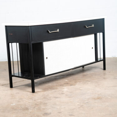 Mid Century Modern Credenza Cabinet Vista Of California Metal White Black Drawer