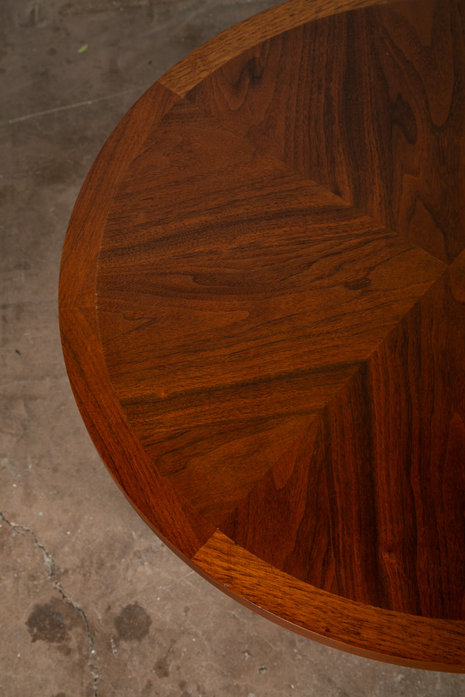 Mid Century Modern Side Table End Lane Rhythm Round Walnut Restored Circular Mcm - Image 9
