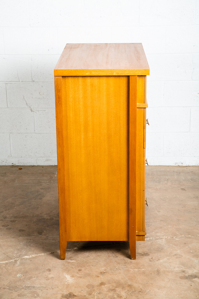 Mid Century Modern Dresser Highboy 4 Drawer Stanley Tall High Danish Brass Mcm - Image 5