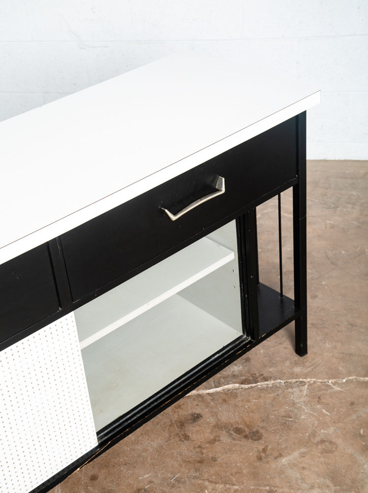 Mid Century Modern Credenza Cabinet Vista Of California Metal White Black Drawer - Image 10