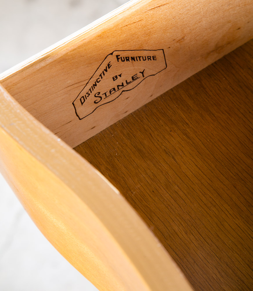 Mid Century Modern Dresser Highboy 4 Drawer Stanley Tall High Danish Brass Mcm - Image 6