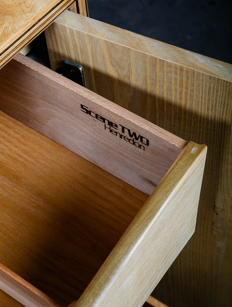 Mid Century Modern Armoire Compact Cabinet Scene Two Henredon Olive Burl Wood NM - Image 5