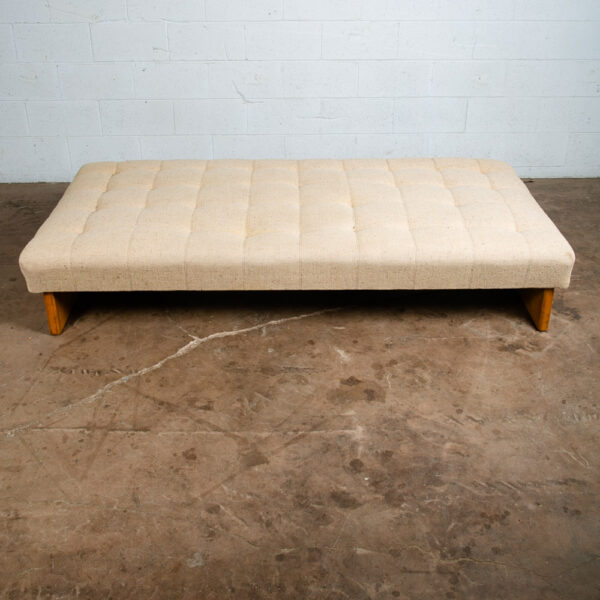 Mid Century Danish Modern Daybed Wool Tufted Dux Oak Wood White Denmark Sweden - Image 5