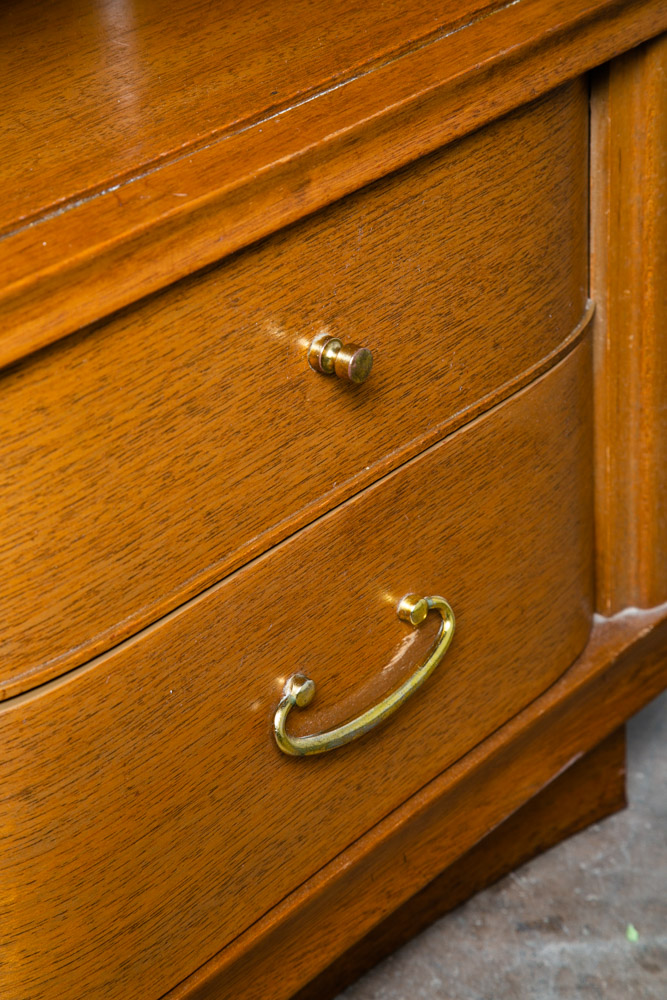 Mid Century Modern Nightstands End Table Set Side 2 Drawers Vintage Brass Mcm VG - Image 10