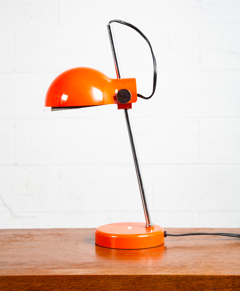 Mid Century Modern Office Lamp Orange Lightolier Adjustable 1972 Task Vintage NM - Image 4