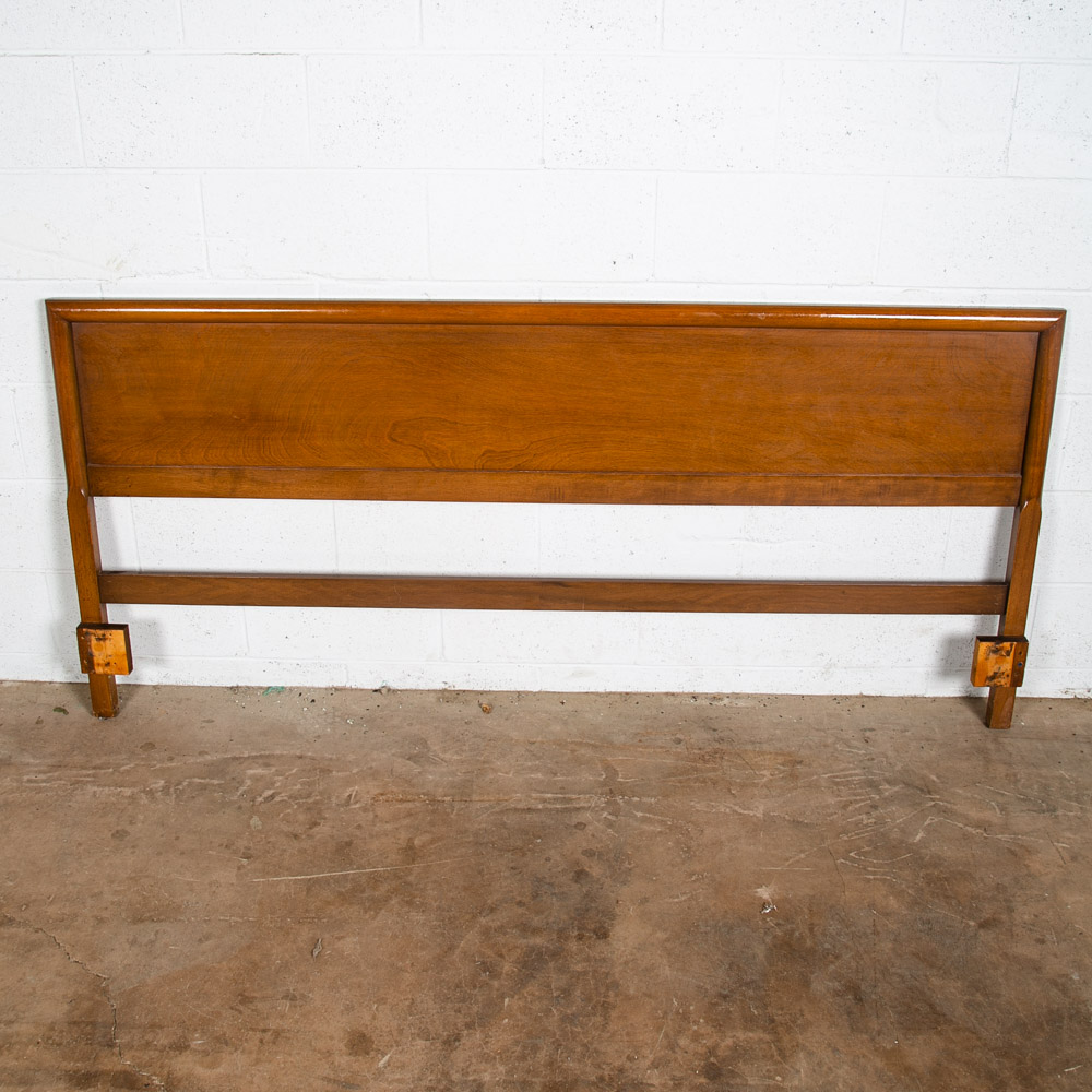 Mid Century Modern Cal King Headboard Bed Frame Furniture Guild Vintage Dark Mcm - Image 2