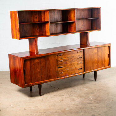 Mid Century Danish Modern Credenza 2 Tier Rosewood Sideboard HP Hansen Drawers