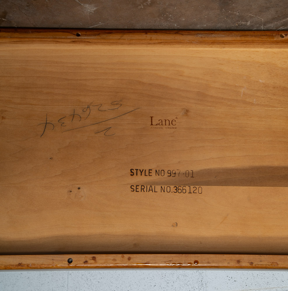 Mid Century Modern Coffee Table Surfboard Walnut Lane Rhythm Wide 58 in Vintage - Image 8