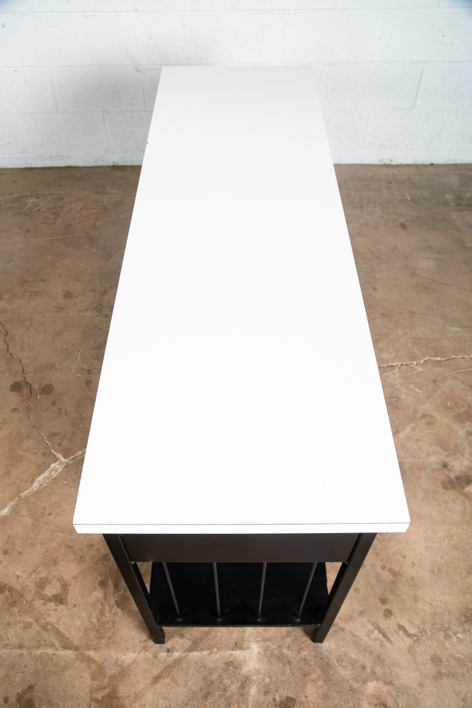 Mid Century Modern Credenza Cabinet Vista Of California Metal White Black Drawer - Image 7