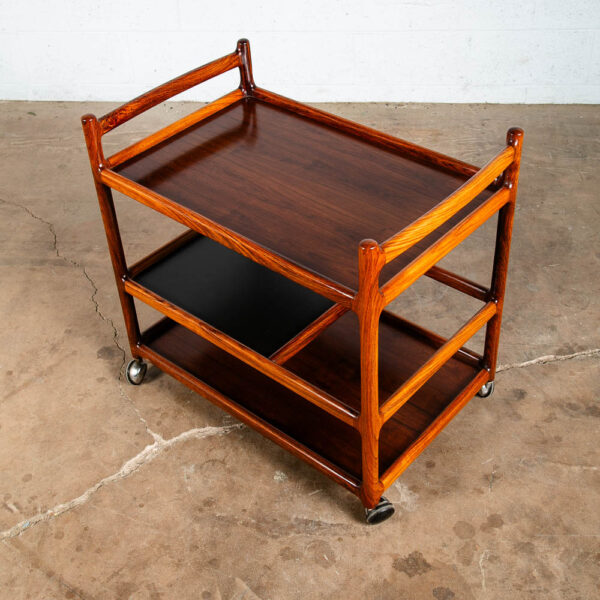 Mid Century Modern Serving Bar Cart Trolley Johannes Andersen Rosewood Silkeborg