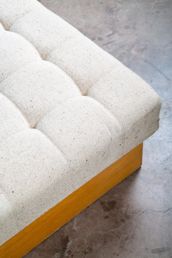 Mid Century Danish Modern Daybed Wool Tufted Dux Oak Wood White Denmark Sweden - Image 6