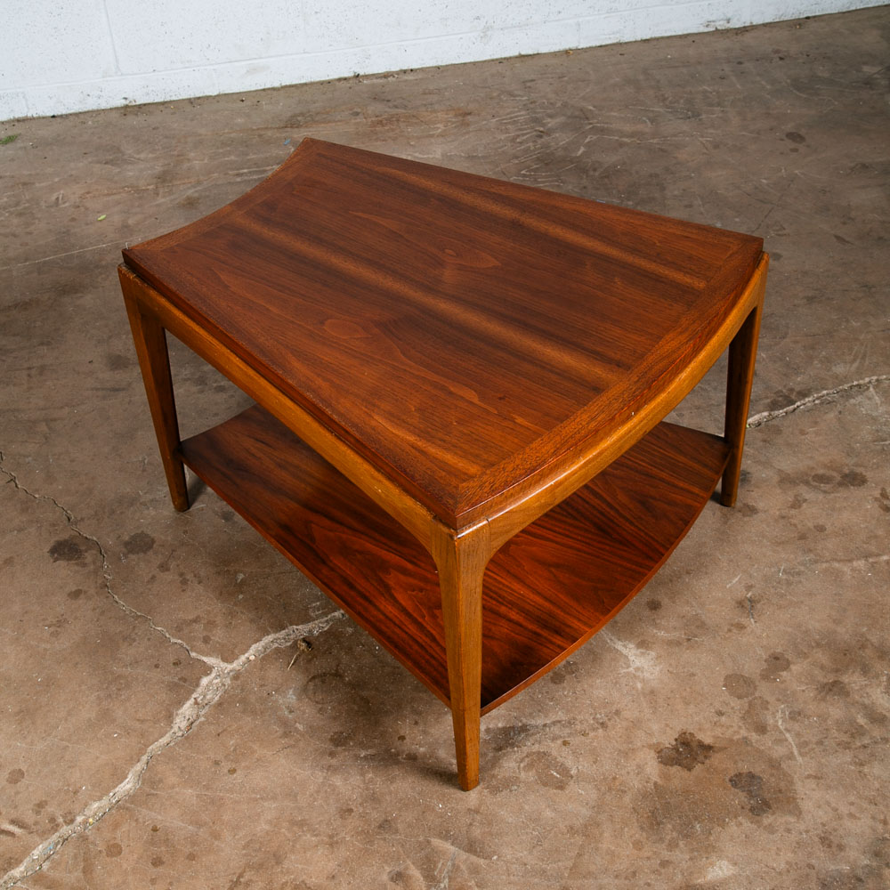 Mid Century Modern Side Table End Lane Wedge Rhythm Walnut Vintage Drexel
