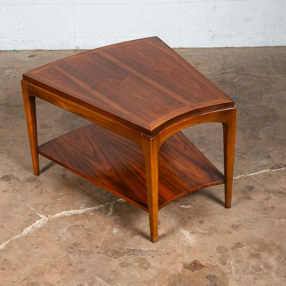 Mid Century Modern Side Table End Lane Wedge Rhythm Walnut Vintage Drexel - Image 10