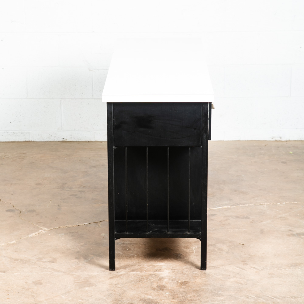 Mid Century Modern Credenza Cabinet Vista Of California Metal White Black Drawer - Image 5