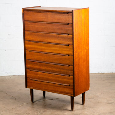 Mid Century Danish Modern Dresser Highboy Teak Wood Denmark 8 Drawer Denmark