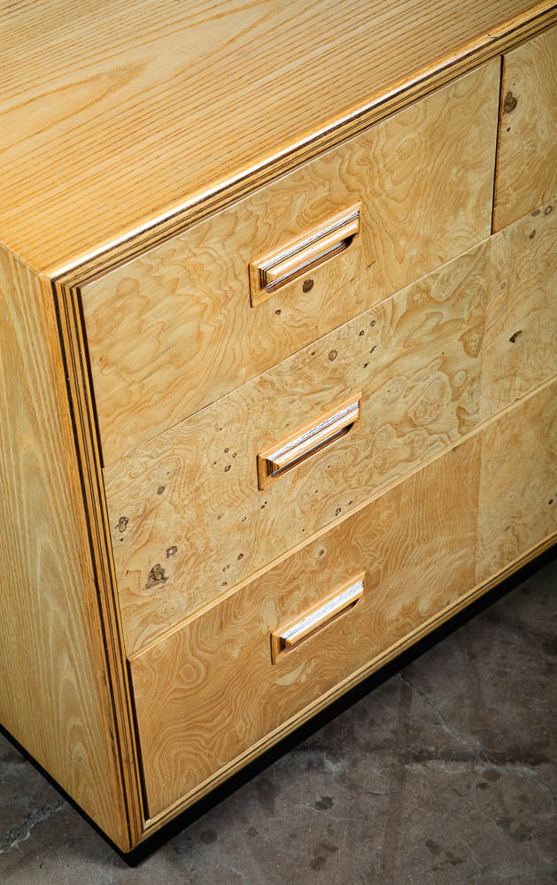 Mid Century Modern Dresser Credenza Scene Two Henredon Burl Blonde 7 Drawers Mcm - Image 9