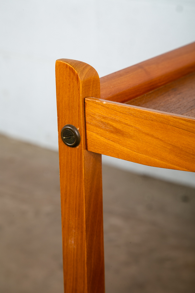 Mid Century Danish Modern Serving Cart Trolley Teak Wood Rolling Bar Mcm Serving - Image 6