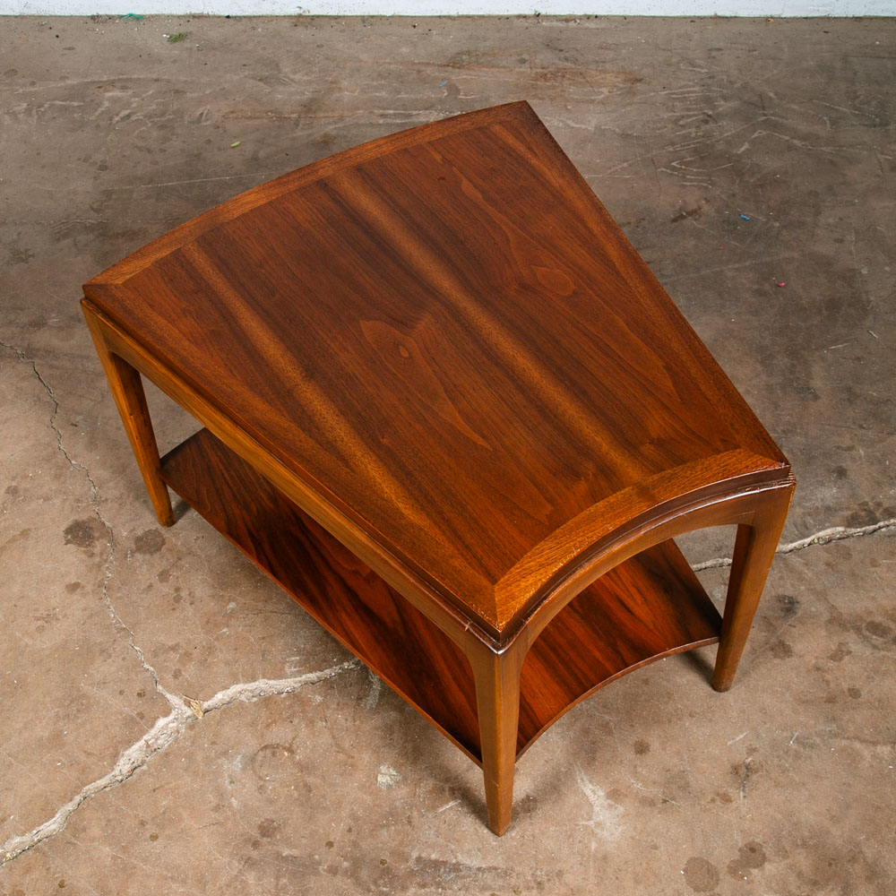 Mid Century Modern Side Table End Lane Wedge Rhythm Walnut Vintage Drexel - Image 7