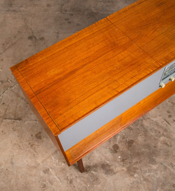 Mid Century Danish Modern Stereo Console Minerva Teak Record Player Hifi Cabinet - Image 11