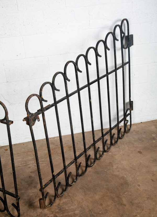 Mid Century Modern Metal Gate Wrought Iron Entrance Black 1960s Architectural - Image 7