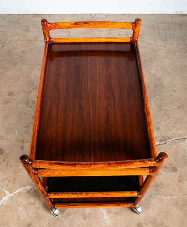 Mid Century Modern Serving Bar Cart Trolley Johannes Andersen Rosewood Silkeborg - Image 6