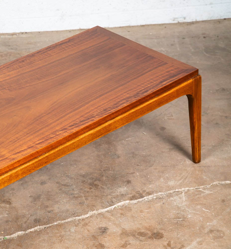 Mid Century Modern Coffee Table Surfboard Walnut Lane Rhythm Wide 58 in Vintage - Image 7