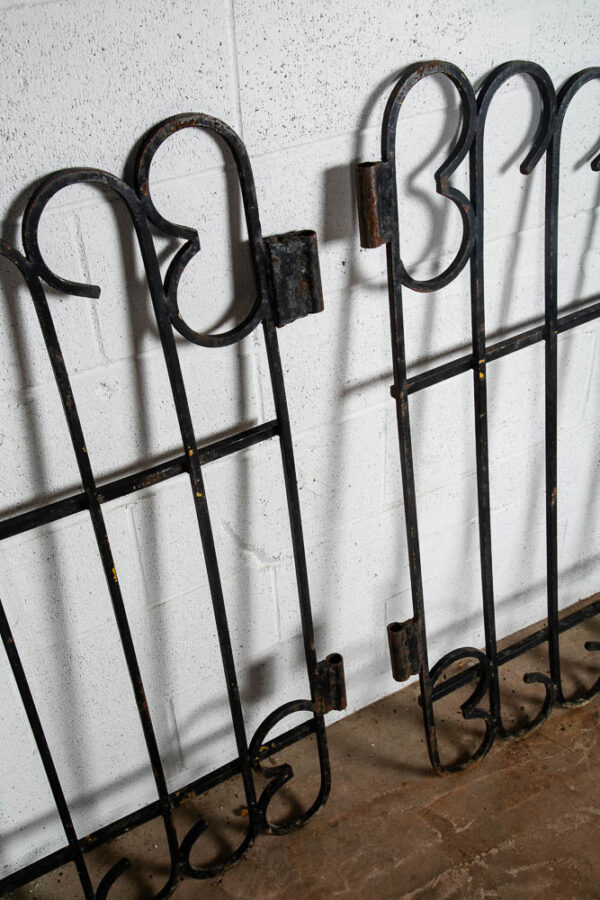 Mid Century Modern Metal Gate Wrought Iron Entrance Black 1960s Architectural - Image 4