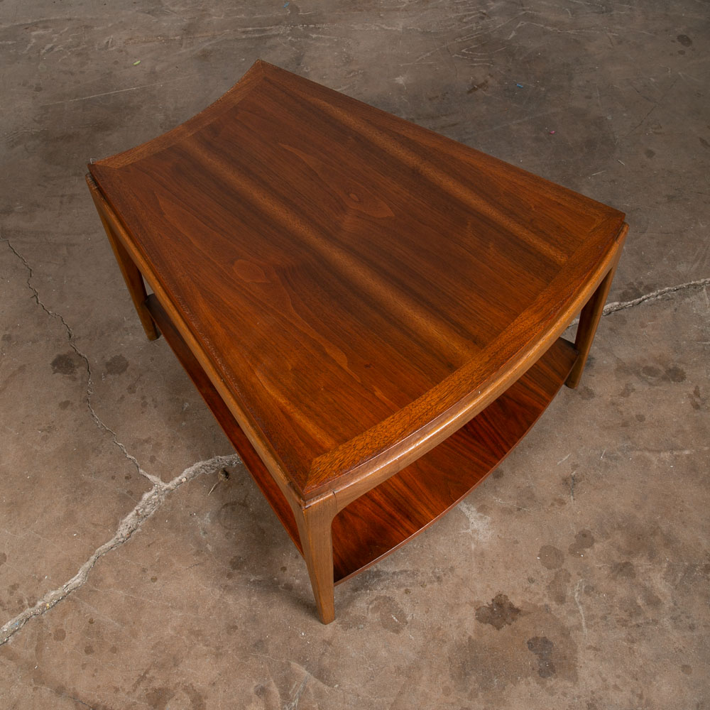 Mid Century Modern Side Table End Lane Wedge Rhythm Walnut Vintage Drexel - Image 6